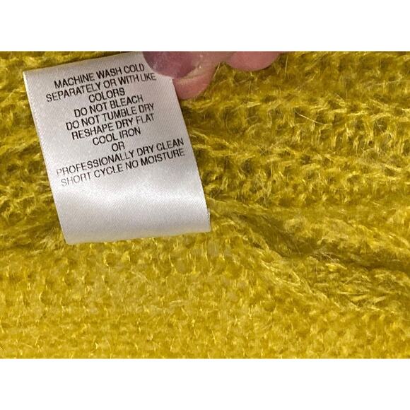 A Ida Mustard Yellow Open Wool Mohair Cardigan Size M - Picture 6 of 6